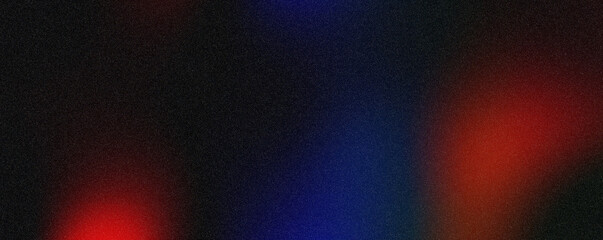 Grainy gradient background red blue abstract glowing color wave black dark backdrop noise texture banner poster header design