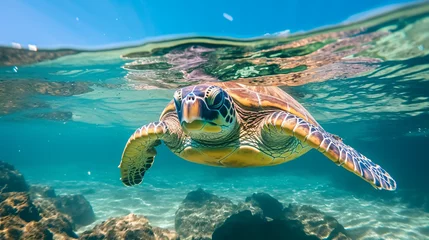 Foto op Canvas Green Sea Turtle © Gefer