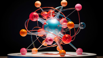 Enlarged model of an atom