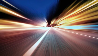 Abstract image of speed motion on the road in dark