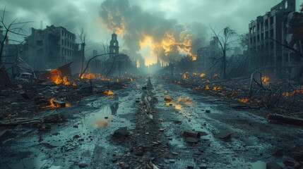 Aftermath of Apocalyptic War - obrazy, fototapety, plakaty