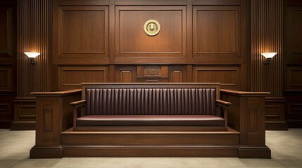 Fototapeta na wymiar trial courtroom bench