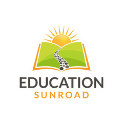 book logo, education logo design vector illustration