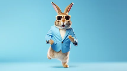 Fotobehang Funny easter concept. Eater bunny © Cedar