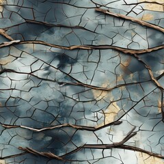 Seamless abstract wood cracked decor pattern