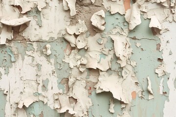 Aged Wall Texture with Peeling Light Blue Paint for Backgrounds