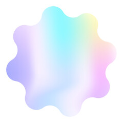 Holographic y2k future metal butterfly badge, stamp, trendy colored sticker set heart and abstract shapes. Silver foil tag collection. Vector illustration