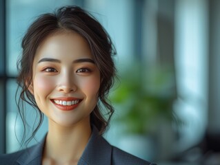 Fototapeta premium Portrait of beauty smiling Asian businessman with suit in professional studio background