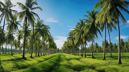 Fototapeta na wymiar palm coconut farm