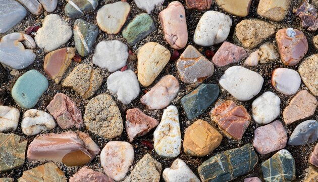 Background of colorful stones of different shapes