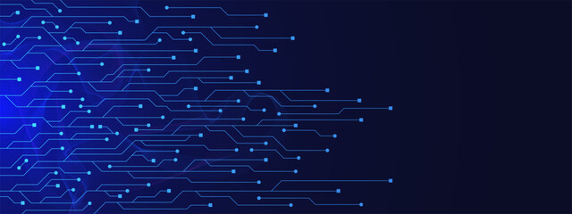 Abstract blue circuit board technology futuristic. High computer and digital technology and communication concept background.