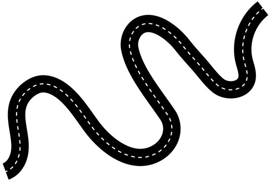 U shape or S shape curved road on Transparent background-PNG