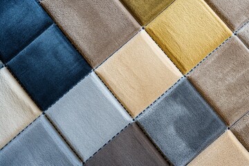 Fototapeta premium arrangement of new carpet tiles in alternating colors
