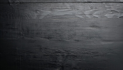 Black wooden surface. Top view. Free space for text.