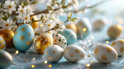 colorful easter eggs on solid same colour isolated background
