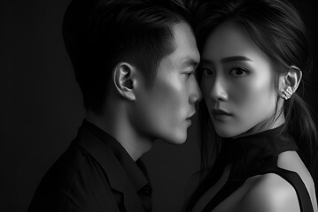 Studio fashion Portrait of Natural beauty Asian couple
