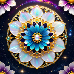 Design a 4K+ high-resolution graphic of a cosmos flower with intricate detailing, perfect symmetry, and captivating allure, set in a serene, elegant, and vibrant ambiance.(Generative AI) 
