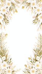 Hand drawn linear gold flower. Botanical line art silhouette golden leaves, Golden Linear floral Leaves Set. illustration in linear style, graphic clipart for wedding invitation