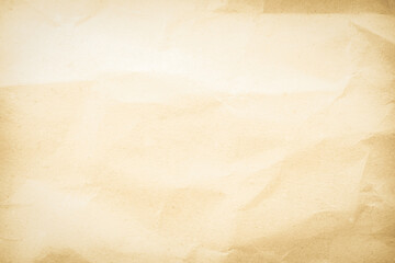 Old paper vintage texture surface for background. Recycle pale brown paper crumpled texture, Cream...