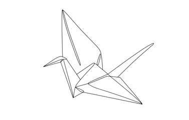Origami. Pigeon. One line