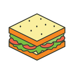 Beautiful and amazing icon of sandwich in trendy style