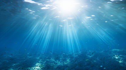 Obraz na płótnie Canvas Ocean underwater rays