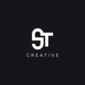 Alphabet Letters ST TS Minimal Logo Initial Based Monogram Icon Vector.