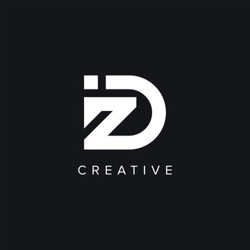 Alphabet Letters DZ ZD Minimal Logo Initial Based Monogram Icon Vector.