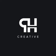 Alphabet Letters QH HQ Minimal Logo Initial Based Monogram Icon Vector.