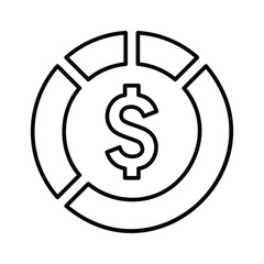 Market Share icon. Line, outline design.