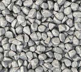grey gravel vary size scattered