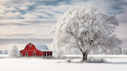 snow barn winter
