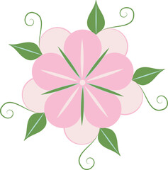 Pink cinquefoil flower. Vector illustration. - obrazy, fototapety, plakaty