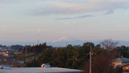 朝焼けの富士山