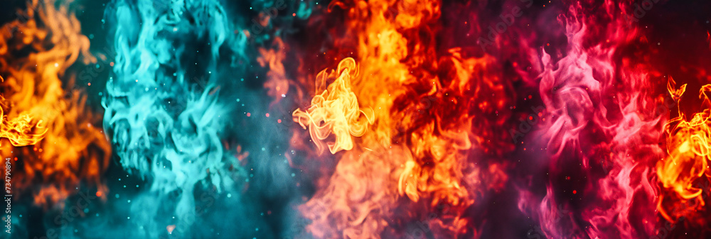Poster cosmic creation, a vibrant explosion of color and form that captures the boundless energy and myster