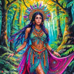Resplandor Místico: Pocahontas en el Bosque Espiritual