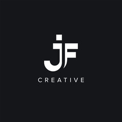 Alphabet Letters JF FJ Creative Logo Initial Based Monogram Icon Vector.