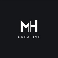 Alphabet Letters MH HM Creative Logo Initial Based Monogram Icon Vector.