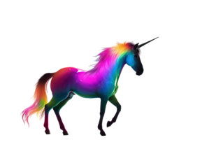a rainbow colored unicorn