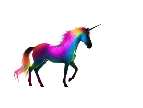 a rainbow colored unicorn