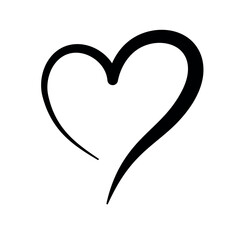 Calligraphic black heart shape