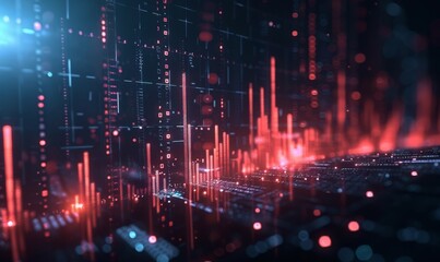 Business and financial stock market, Economic graph with diagrams, Business investment and stock trading on dark background, Generative AI