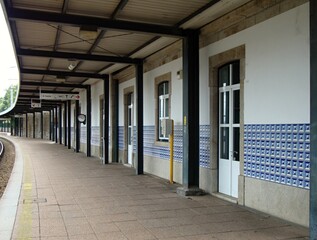 Traditional train station in Cete, Porto - Portugal 