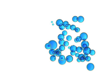 Swarm of blue bubbles
