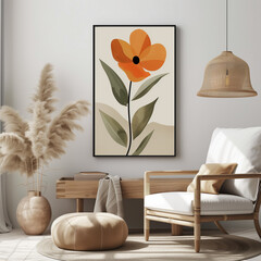 owl's flower the owl flower print wall art blank print, in the style of clever wit, organic modernism, danish design, soft-focus, hand lettering, daz3d, minimalist sets