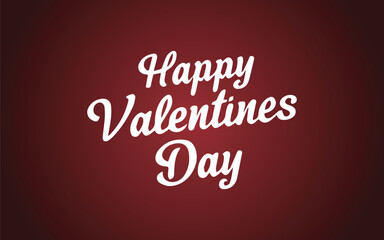 Happy Valentines Day Hand Lettering Greeting Card. vector background illustration for happy valentines day card, Happy valentine's day words in red background.
