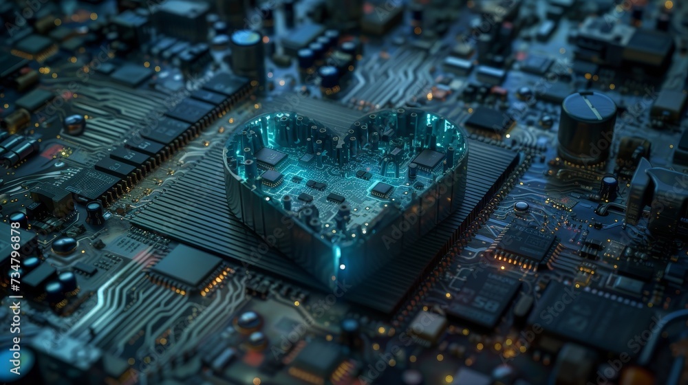 Poster a glimpse into the heart of a computer powering a digital landscape