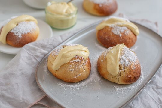maritozzo - is a delicious Italian bread stuffed with whipped cream
