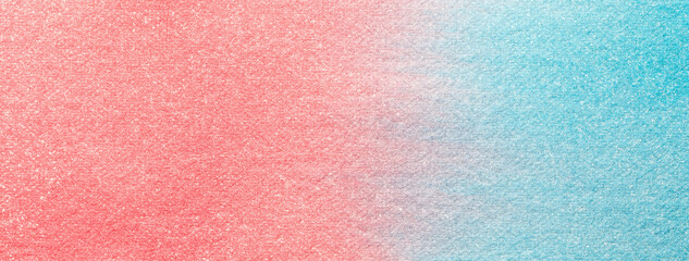 Abstract art background light blue and pink colors. Watercolor painting on canvas with soft red gradient.