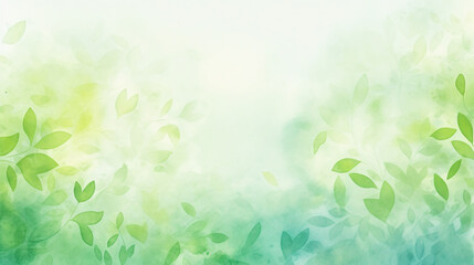 Green watercolor foliage